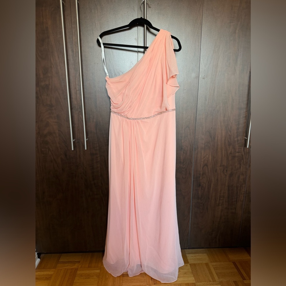 One shoulder gala dress - light pink - size 12